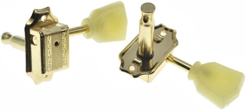 WILKINSON Gold with Vintage Button 3x3 Deluxe Vintage Tuners Guitar Tuning Keys Machine Heads with Plastic Keystone Buttons for Les Paul/SG/ES K1950 - Image 4